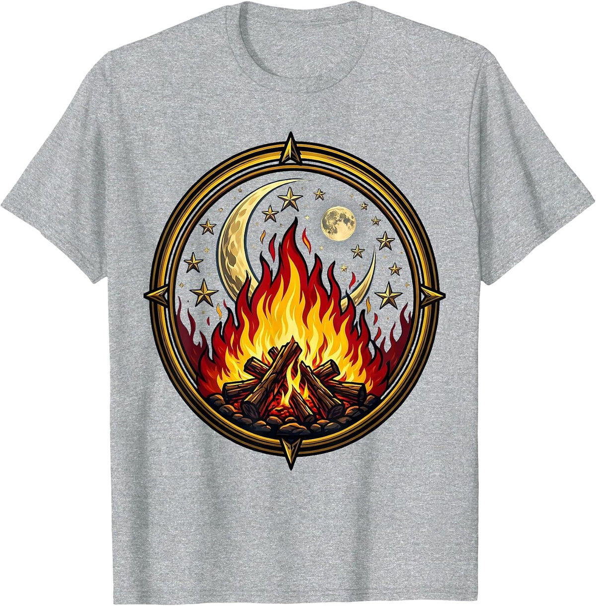 Men's Campfire Night Sky Freedom Graphic Tee T-Shirt - Heather Grey