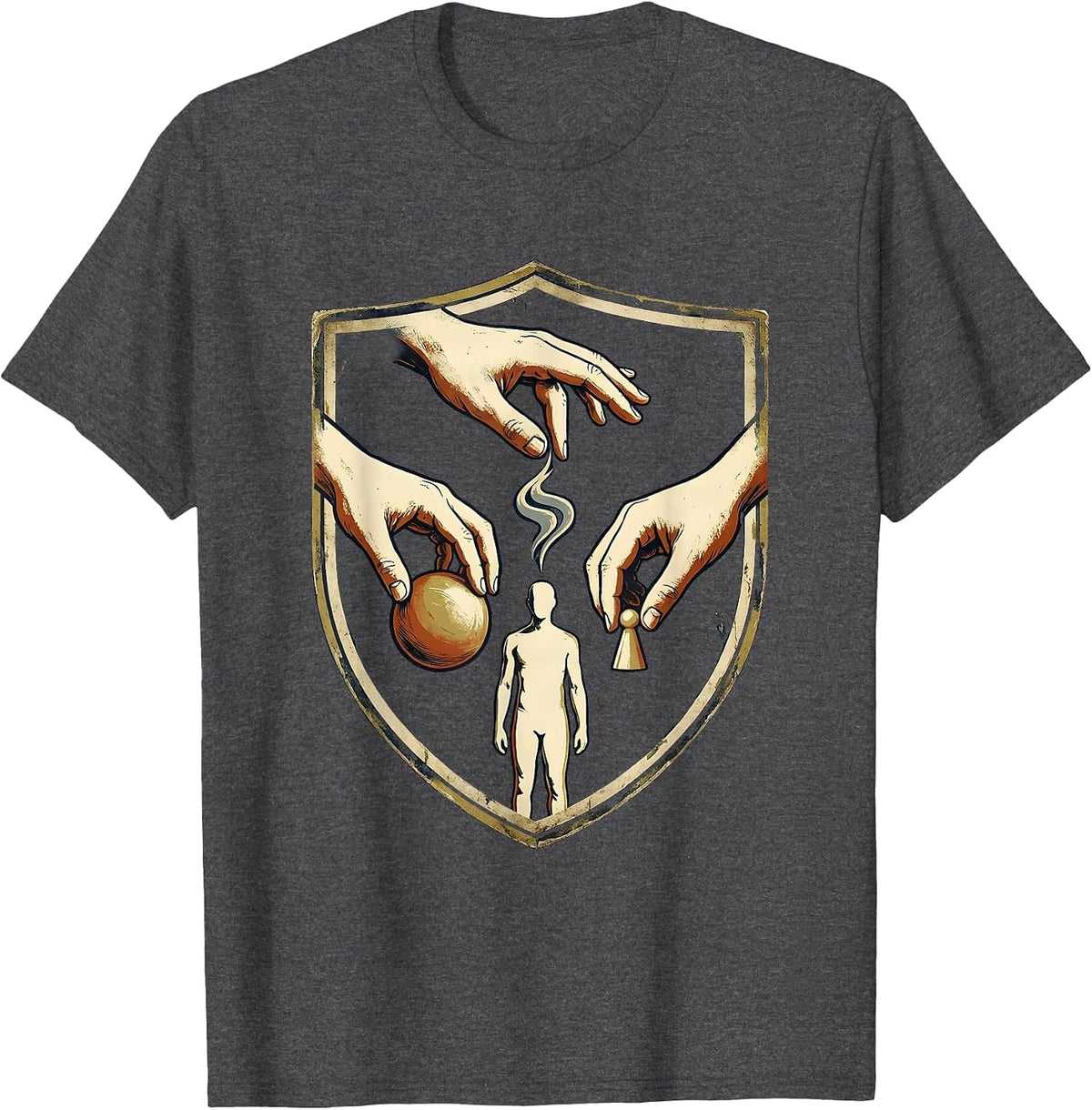 Vintage Therapy Team Shield Rehab Squad Physical Therapy T-Shirt - Dark Heather Grey