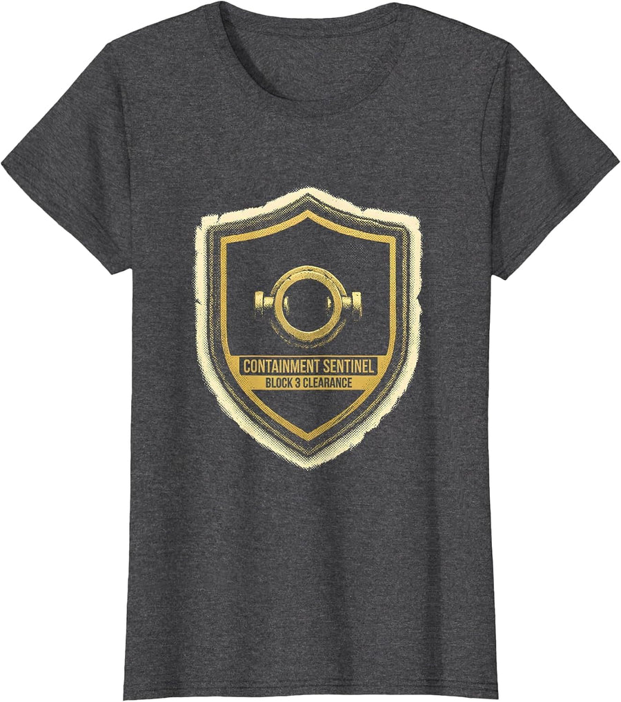 Women's Containment Sentinel — Block 3 Clearance SCP Fan T-Shirt - Dark Heather Grey