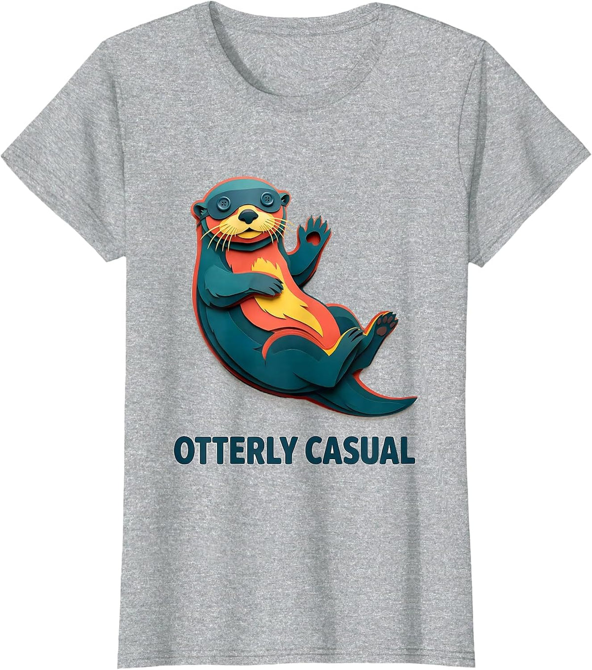 Otterly Casual Funny Otter Lover Gift For Kids Teens T-Shirt - Heather Grey