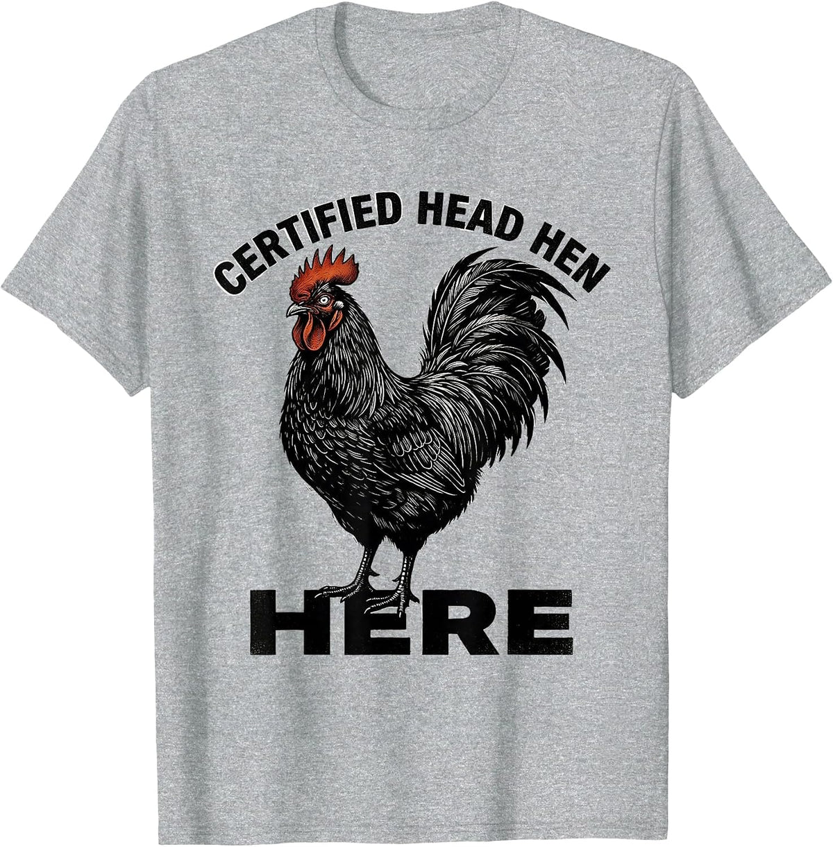 Men's Certified Head Hen Chicken Lover Design T-Shirt - Heather Grey