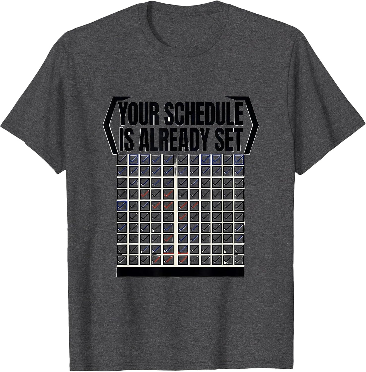 Men's Your Schedule Is Already Set Groovy School Counselor T-Shirt - Dark Heather Grey