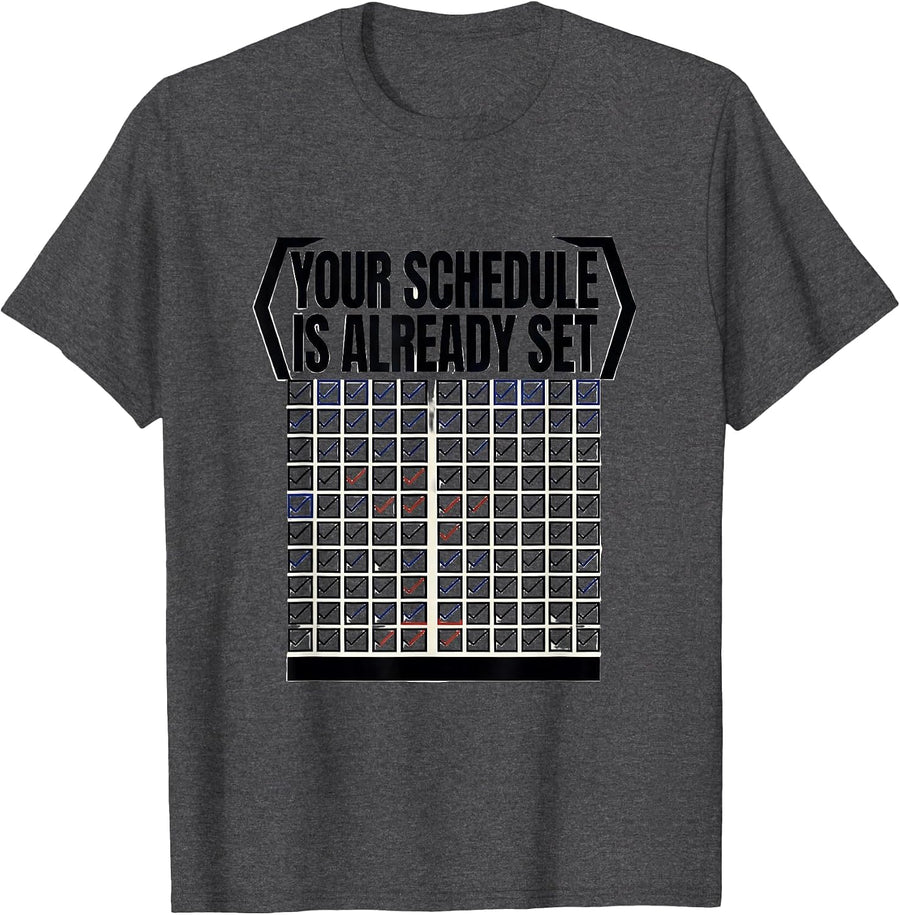 Men's Your Schedule Is Already Set Groovy School Counselor T-Shirt - Dark Heather Grey