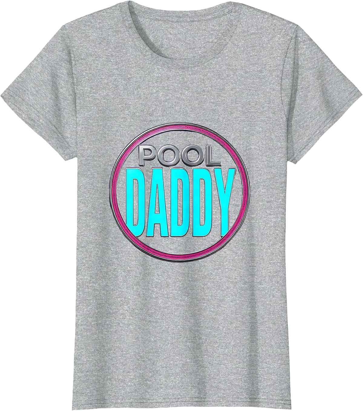 Pool Daddy Vaporwave Y2K Funny Gift for Dads T-Shirt - Heather Grey