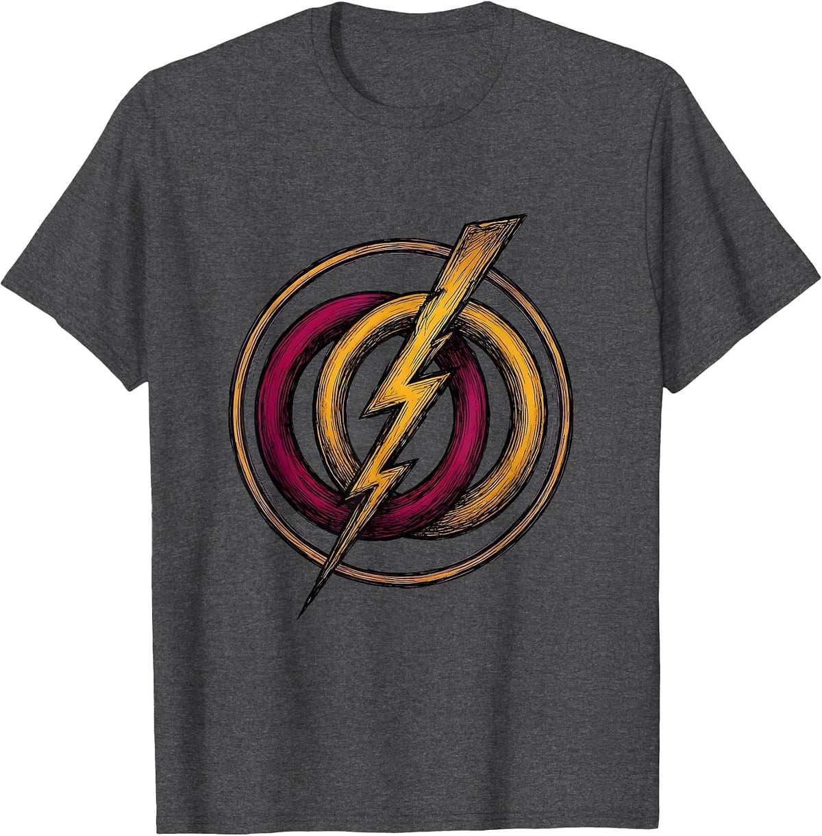 Men's Double Venus Lightning Bolt Lesbian Pride Graphic T-Shirt - Dark Heather Grey