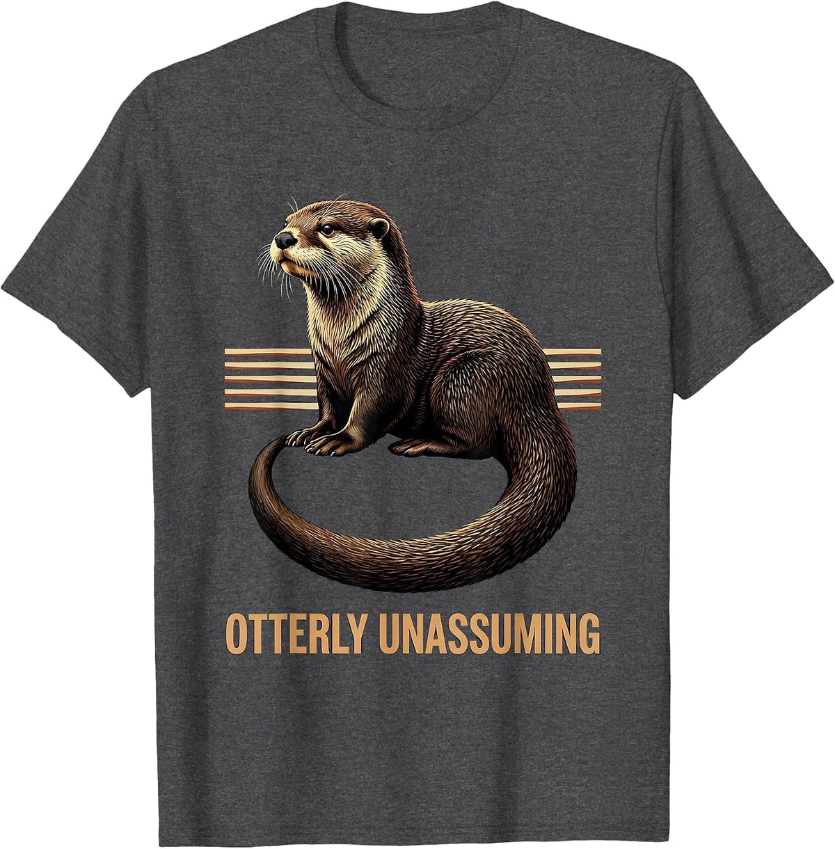 Otterly Unassuming Funny Otter Lover Gifts For Kids Teens T-Shirt - Dark Heather Grey
