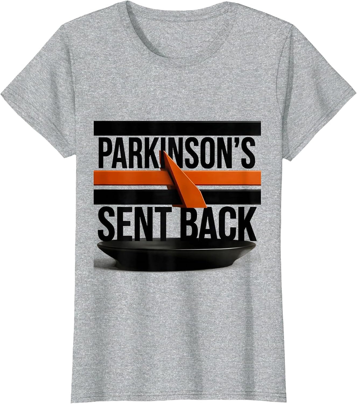 Parkinson's: Sent Back Brutalist Dark Humor Support Squad T-Shirt - Heather Grey