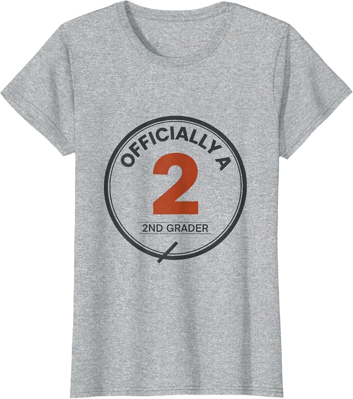 Officially A 2nd Grader Minimalist Back to School Student T-Shirt - Heather Grey