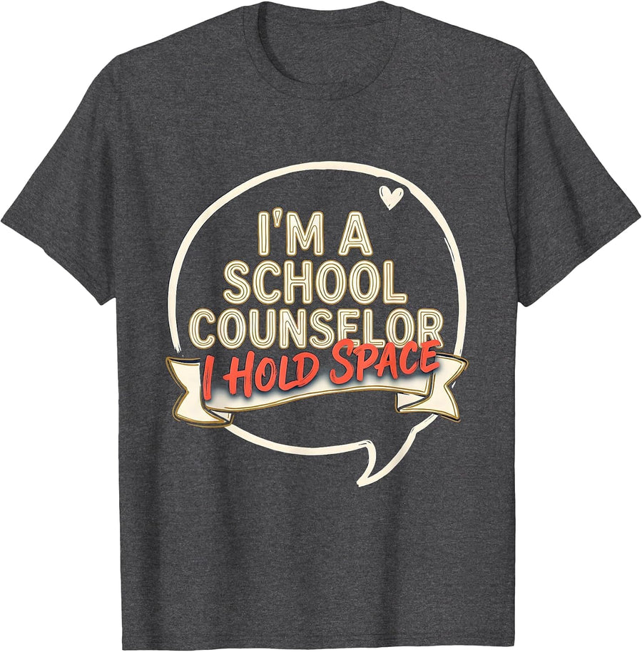 Men's I’m a School Counselor—I Hold Space Funny School Counselor T-Shirt - Dark Heather Grey