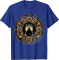 Champagne Flutes Floral Wreath Celebration Design T-Shirt - Royal Blue