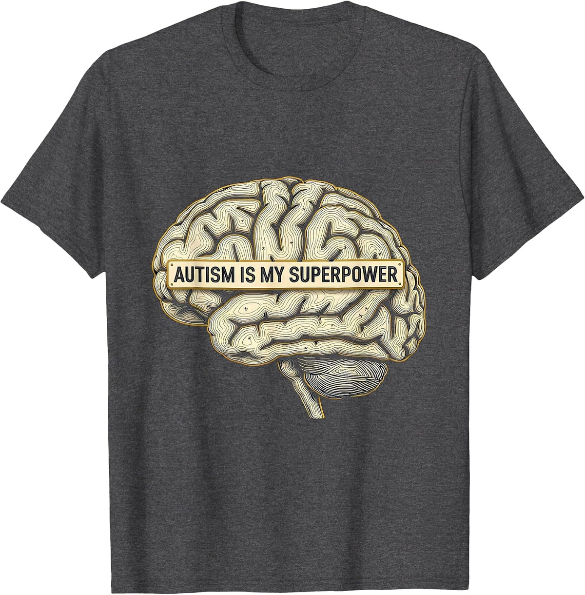 Autism Is My Superpower Awareness Design T-Shirt - Dark Heather Grey
