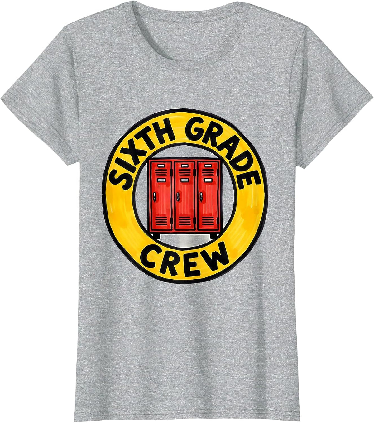 Women's Sixth Grade Crew Funny Middle School Teacher Back To School T-Shirt - Heather Grey