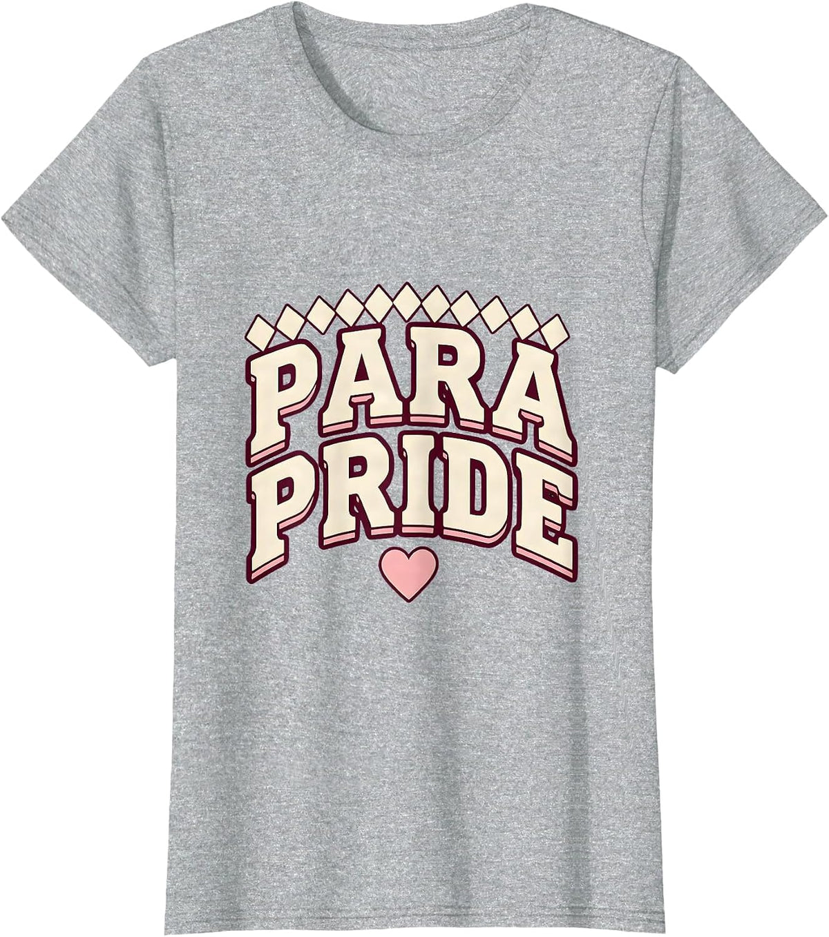 Para Pride Sparkle Varsity Paraeducator Appreciation Back T-Shirt - Heather Grey