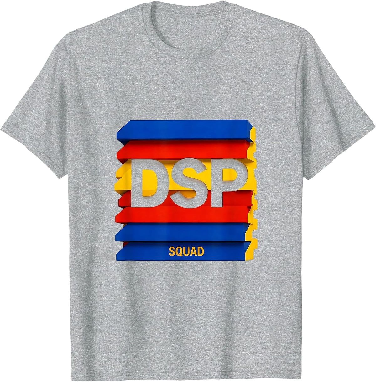 Men's DSP Squad Geometric Back To School Staff Appreciation Tie T-Shirt - Heather Grey