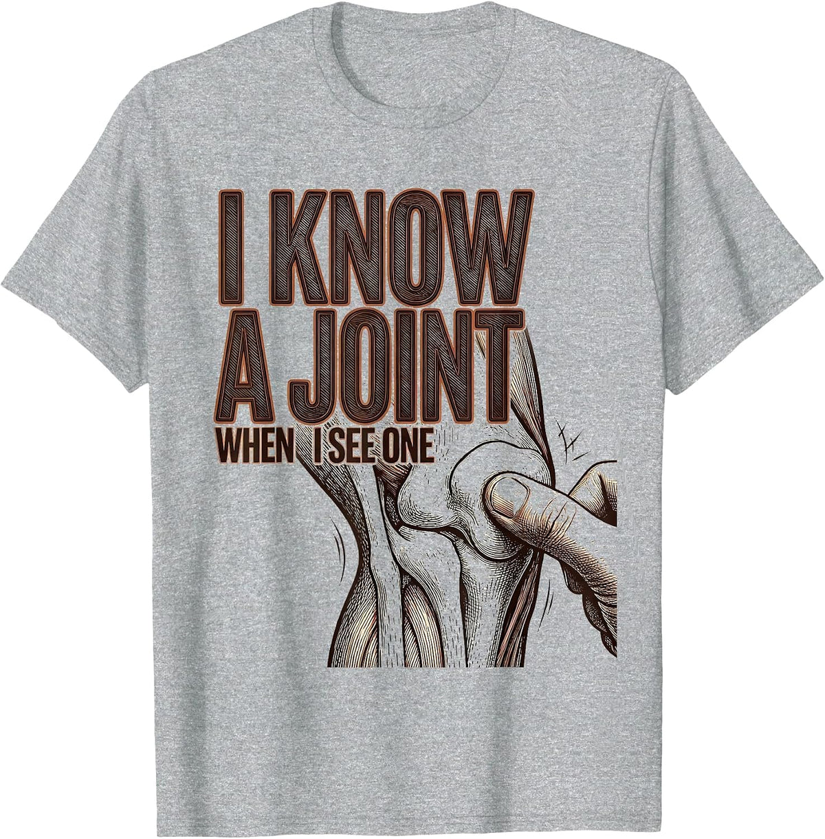 Men's I Know A Joint When I See One Crosshatch Physical Therapist T-Shirt - Heather Grey