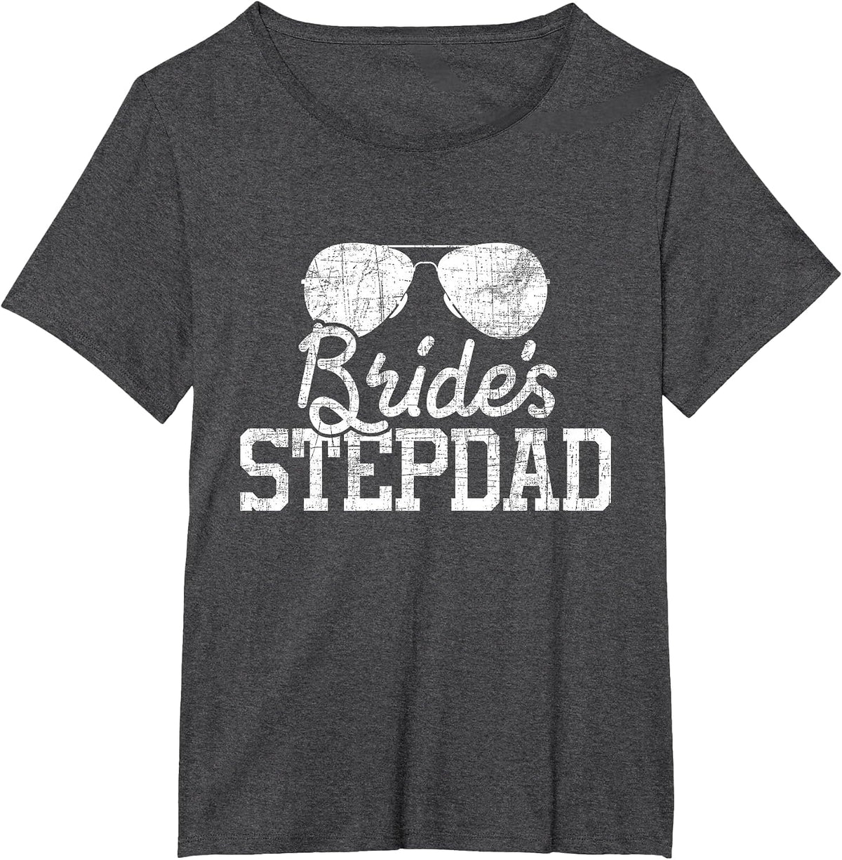 Bride's Stepdad - Wedding Day Stepfather Daddy Stepdaughter T-Shirt - Dark Heather Grey