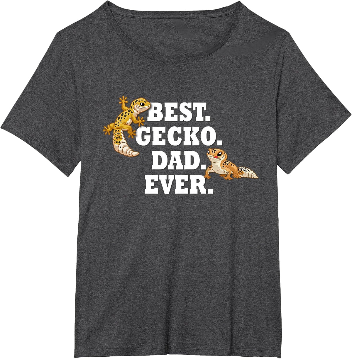 Mens Boys Kids Reptile Best Dad Ever Leopard Gecko Lover T-Shirt - Dark Heather Grey