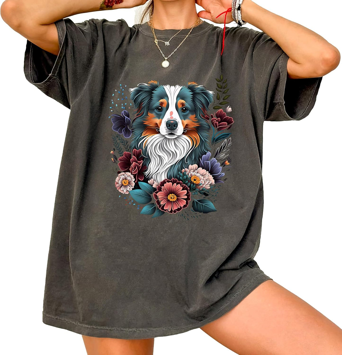 Aussie Australian Shepherd Graphic T-Shirt, Funny, Supportive Trending Tees, - Blossomingcaninedream