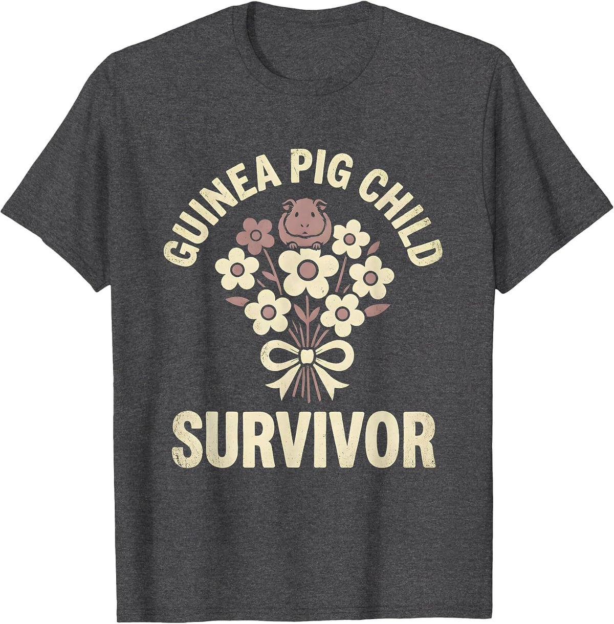 Men's Eldest Daughter Guinea Pig Child Survivor Design T-Shirt - Dark Heather Grey