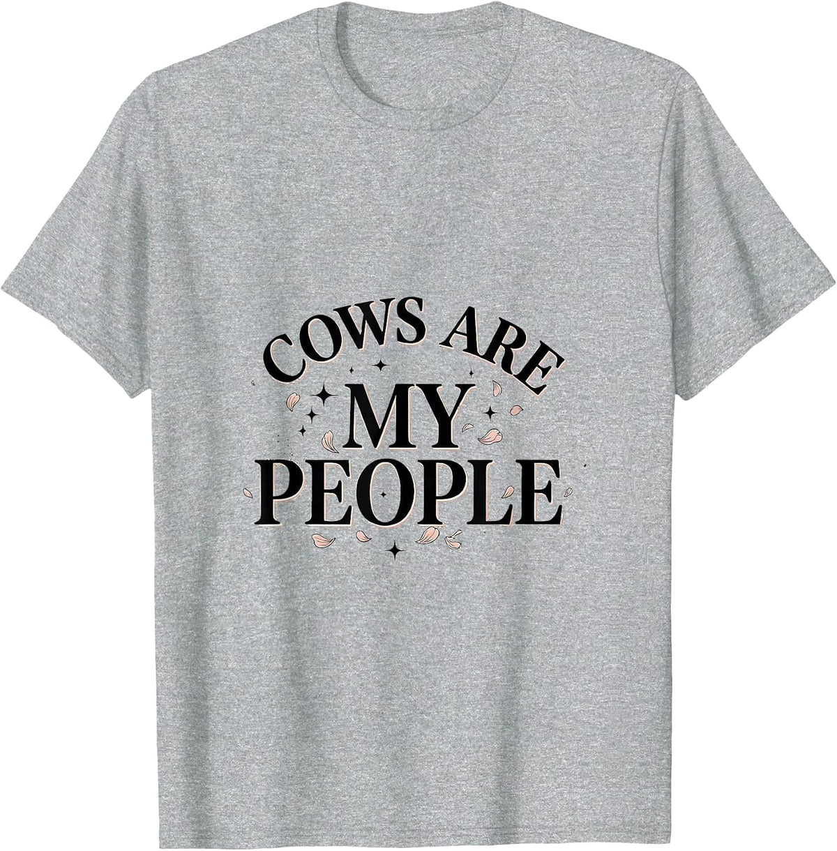 Men's Cows Are My People Funny Cow Lover Design T-Shirt - Heather Grey