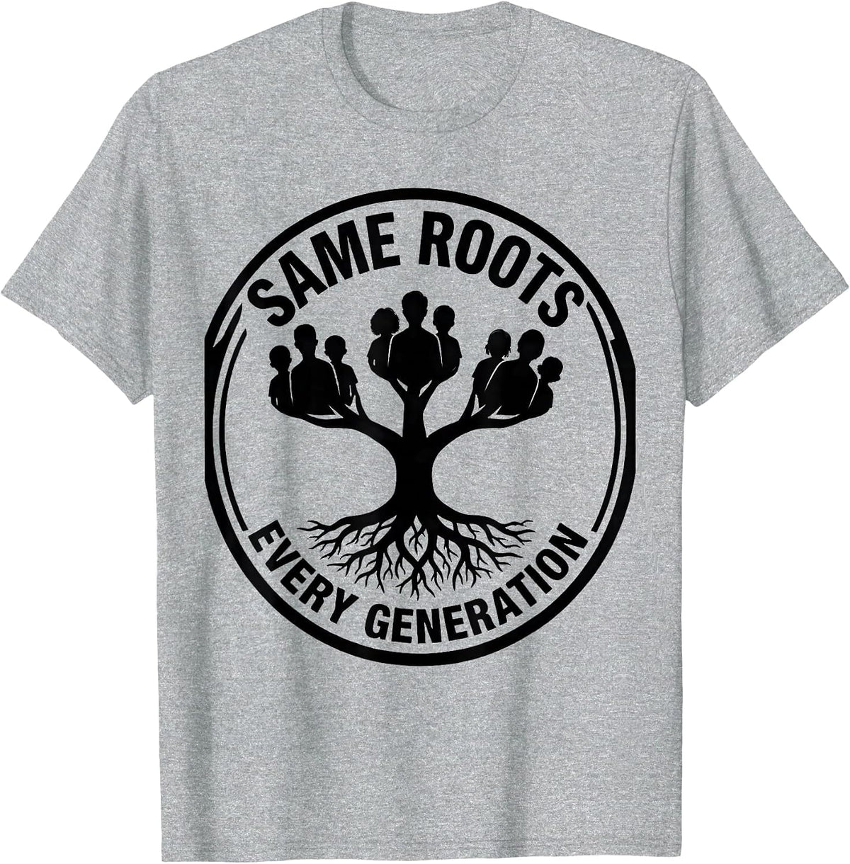 Men's Same Roots Every Generation Family Reunion Matching Group T-Shirt - Heather Grey