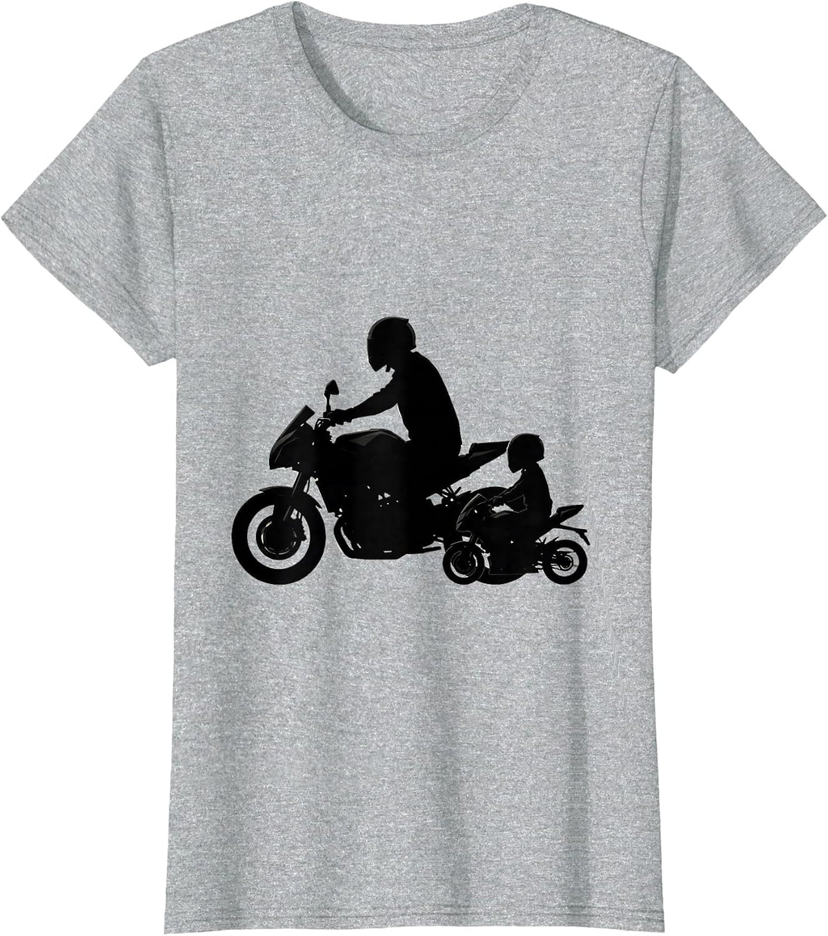 Women's Father Son Matching Motorcycle Riding Duo Graphic T-Shirt - Heather Grey