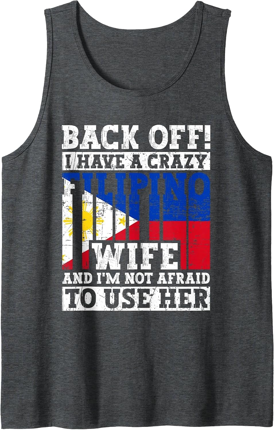 Funny Filipino Husband Philippines Flag Roots Heritage Tank Top - Dark Heather Grey