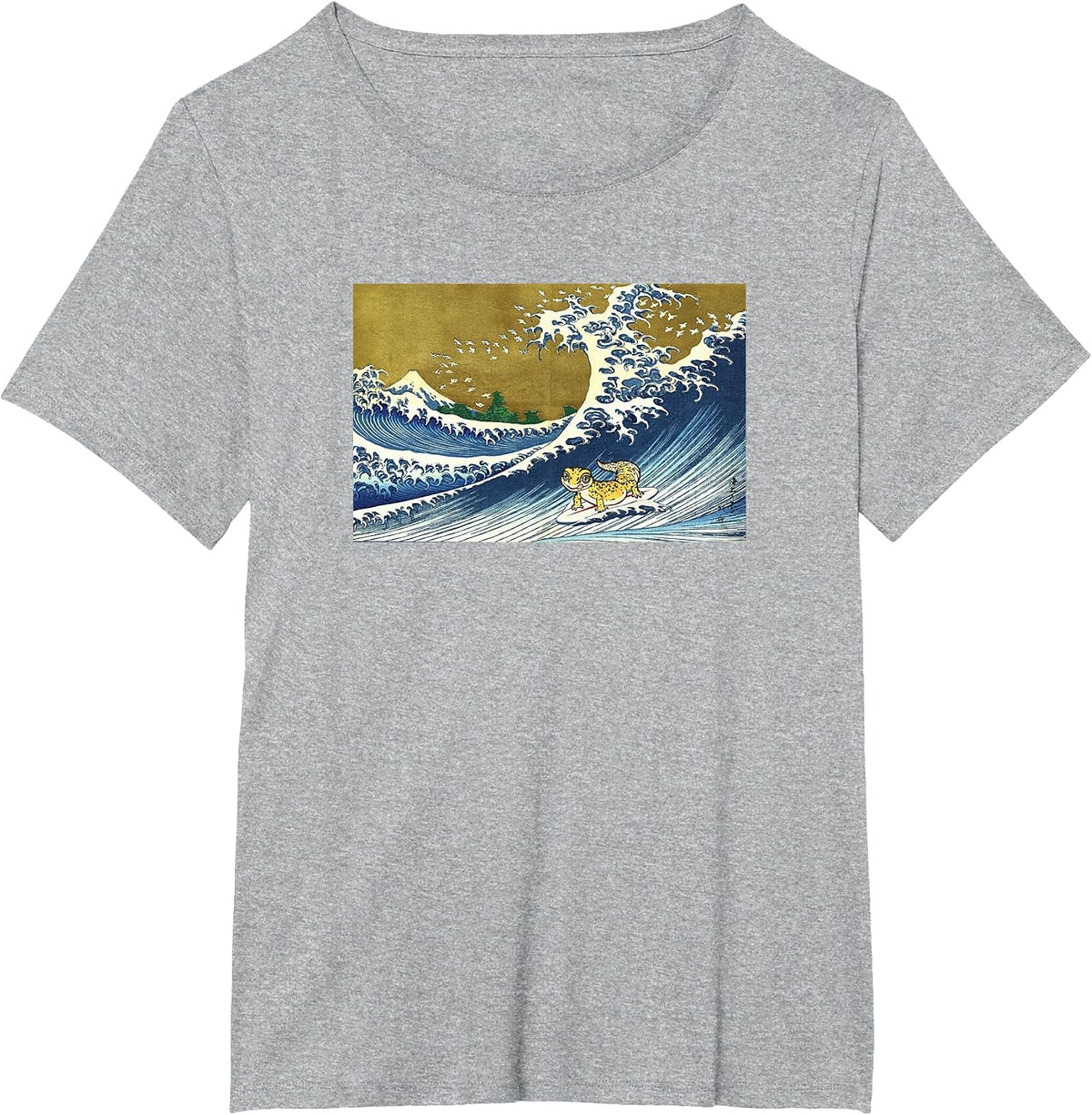 Cute Kids Retro Vintage Reptile Surfing Leopard Gecko Lover T-Shirt - Heather Grey