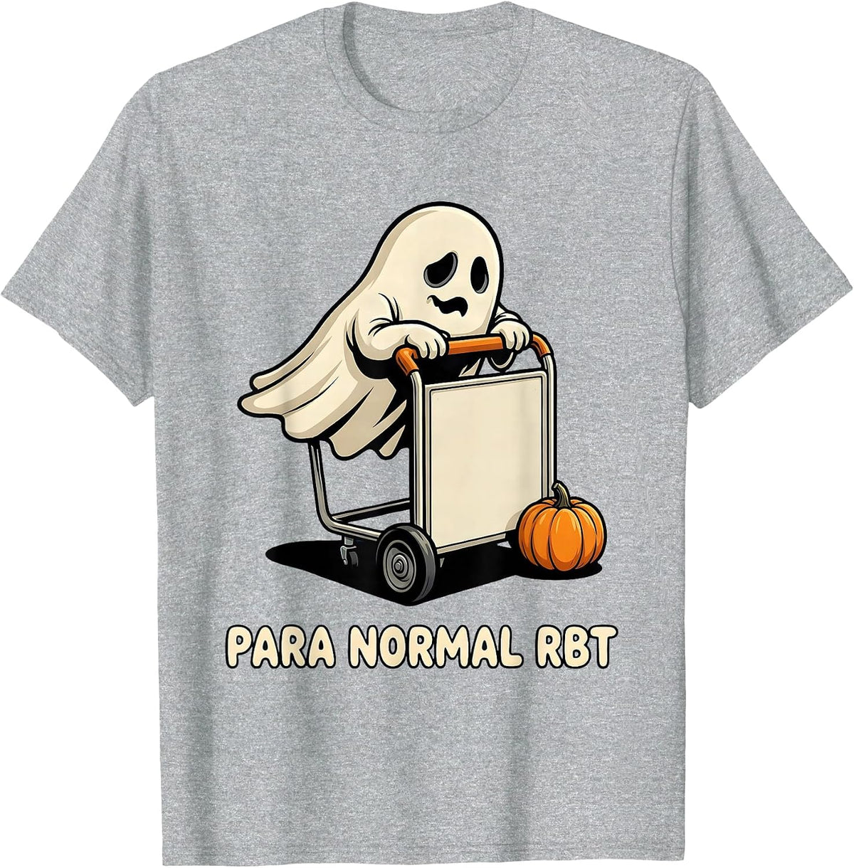 Men's Para Normal RBT Cartoon Ghost Halloween Paraeducator T-Shirt - Heather Grey