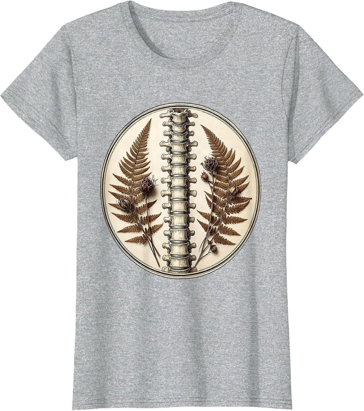 Glowing Spine Vertebrae Alignment Physical Therapy T-Shirt - Heather Grey