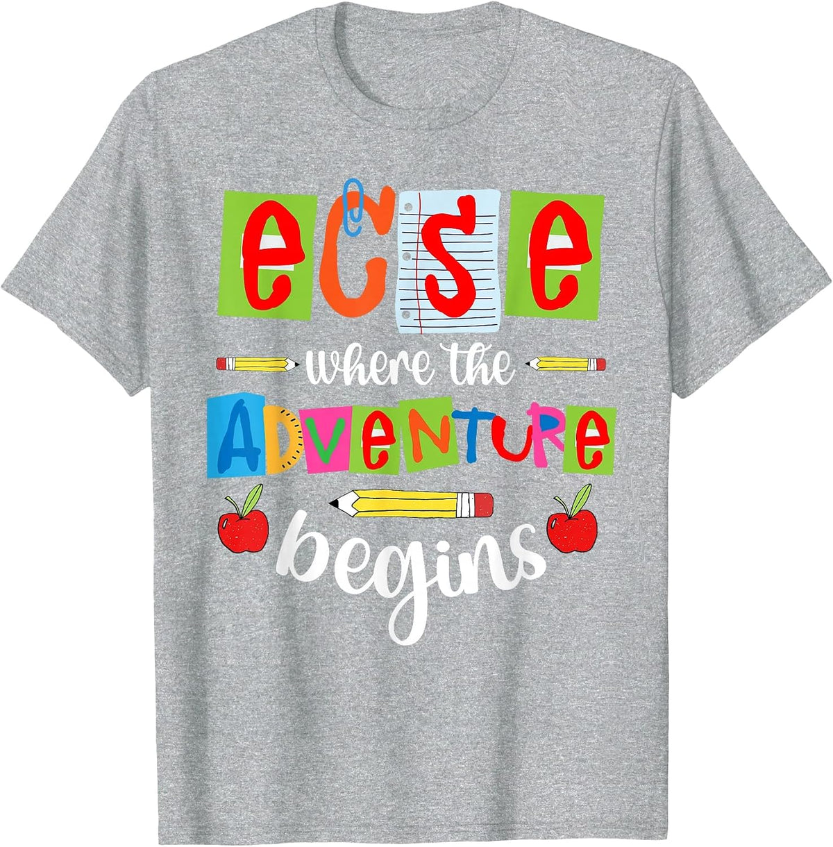 ECSE Early Childhood Special Education Teacher ECSE Teacher T-Shirt - Heather Grey