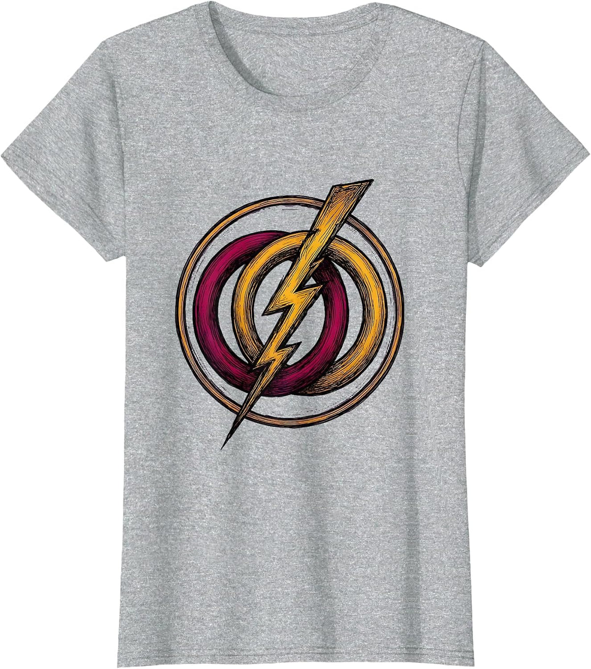 Women's Double Venus Lightning Bolt Lesbian Pride Graphic T-Shirt - Heather Grey