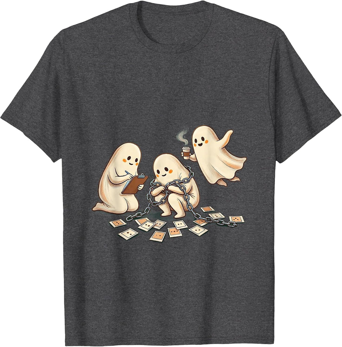 Friendly Ghosts SPED Para Halloween Teacher Aide Humor T-Shirt - Dark Heather Grey