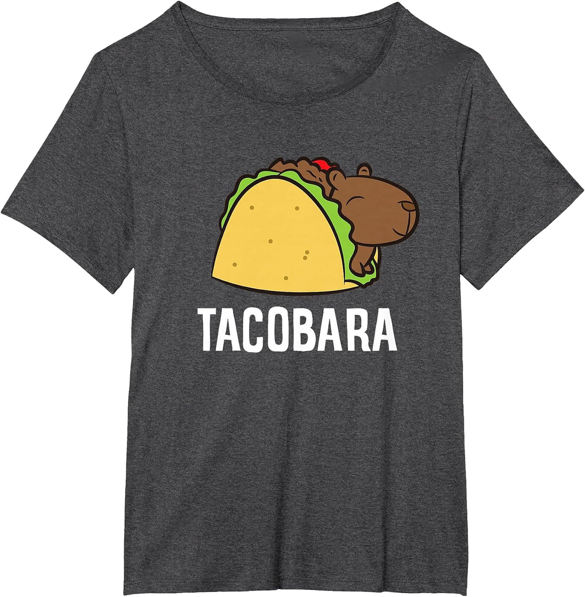 Tacobara Funny Capybara Tacos T-Shirt - Dark Heather Grey