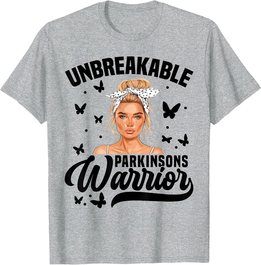 Parkinsons Awareness Unbreakable Women Parkinsons T-Shirt - Heather Grey