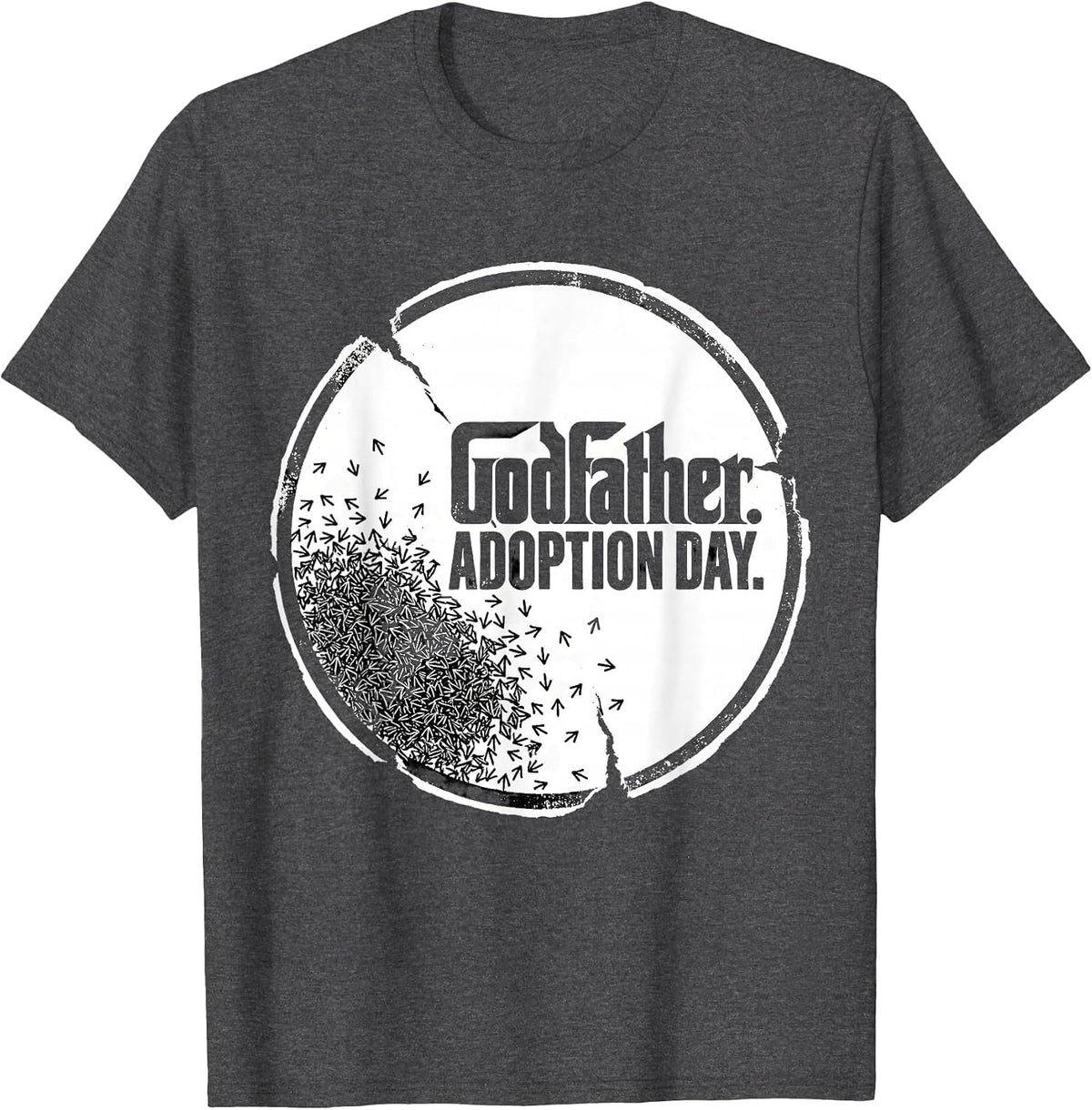 Godfather Adoption Day Family Celebration Rubber Stamp T-Shirt - Dark Heather Grey