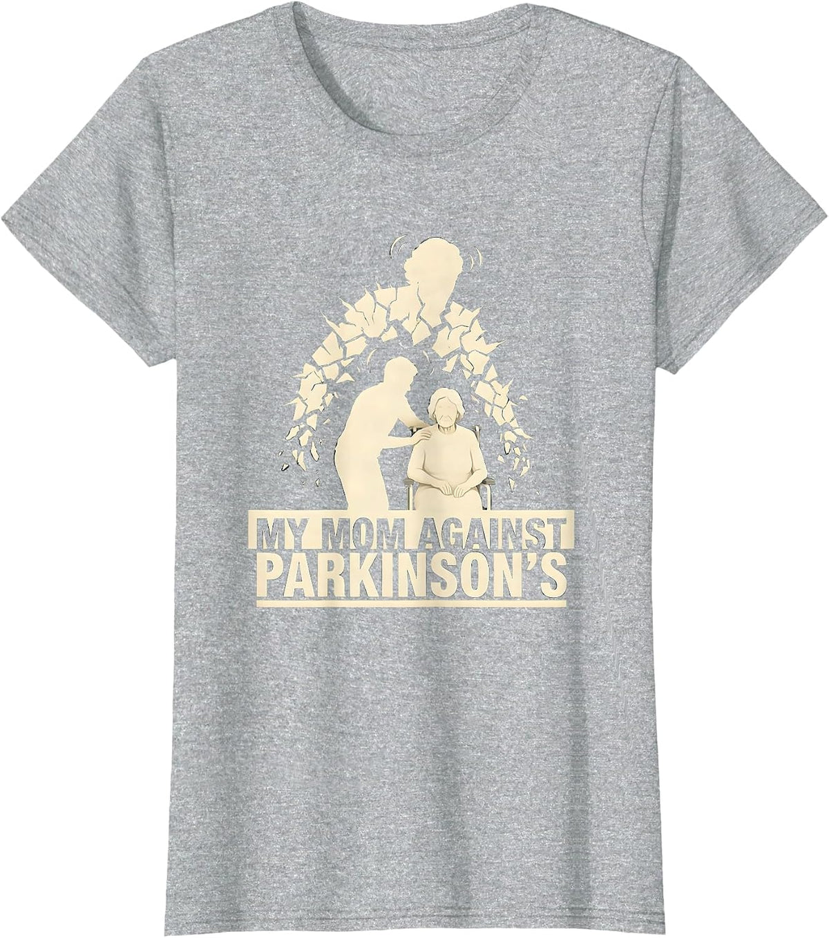 My Mom Against Parkinson's Support Caregiver Family T-Shirt - Heather Grey