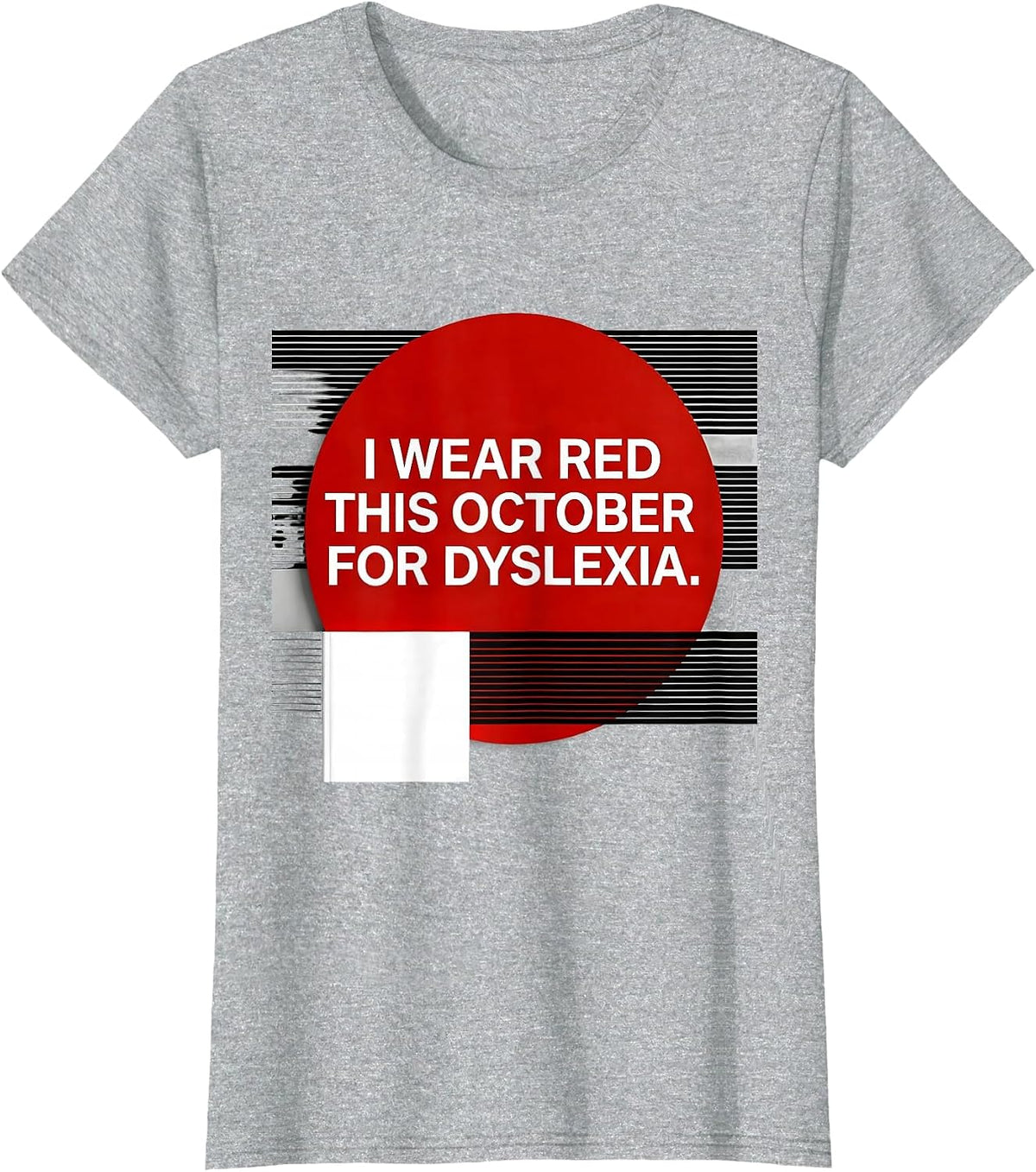 Women's I Wear Red This October for Dyslexia Awareness Teacher T-Shirt - Heather Grey