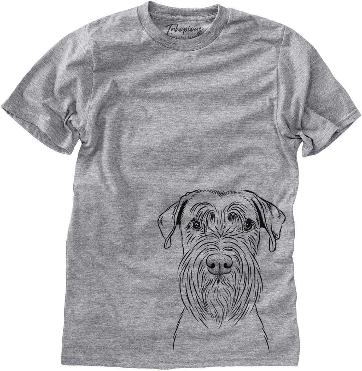 Bare Milton the Schnauzer Dog Triblend T-Shirt - Unisex Grey Crew Neck