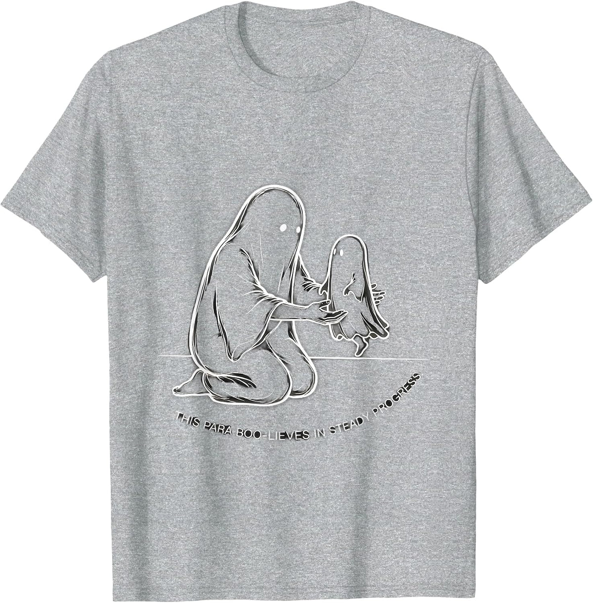 Men's This Para Boo-lieves In Steady Progress Ghost T-Shirt - Heather Grey