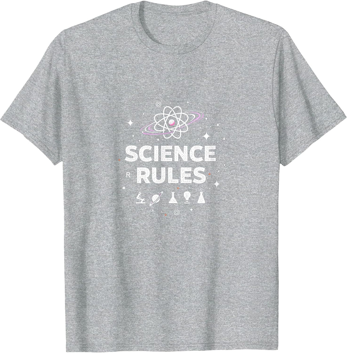 Science Rules Space Exploration Teacher Gift Cosmic Theme T-Shirt - Heather Grey