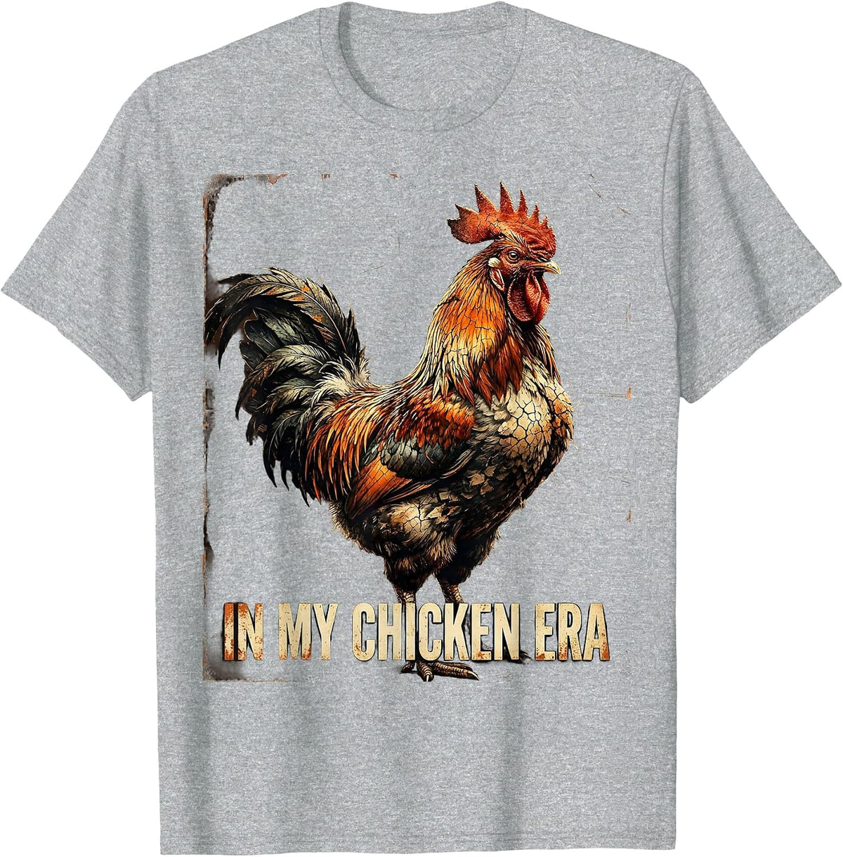 Men's In My Chicken Era Funny Poultry Design T-Shirt - Heather Grey