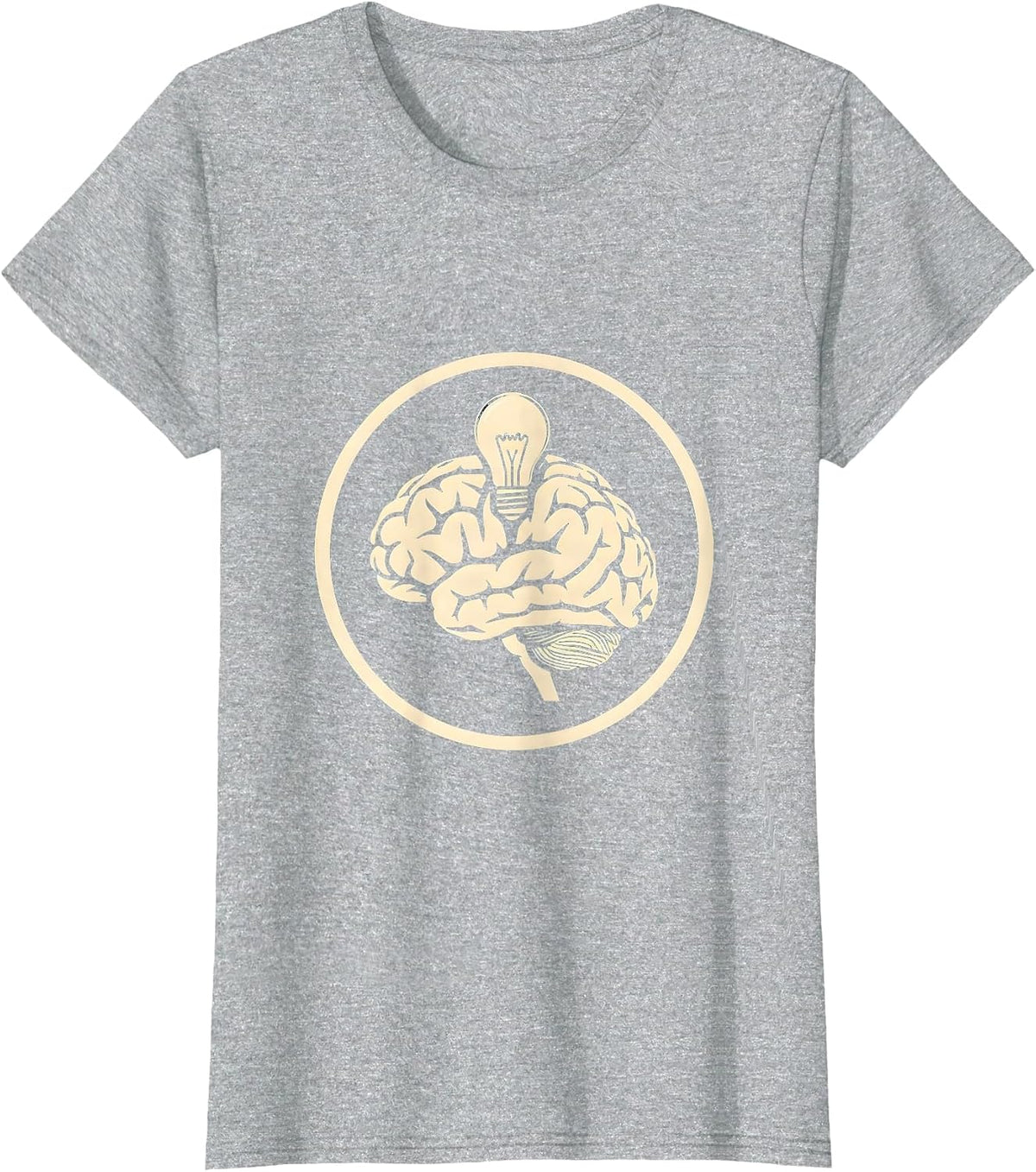 Women's Sped Teacher Brain Lightbulb Glowing Illustration T-Shirt - Heather Grey