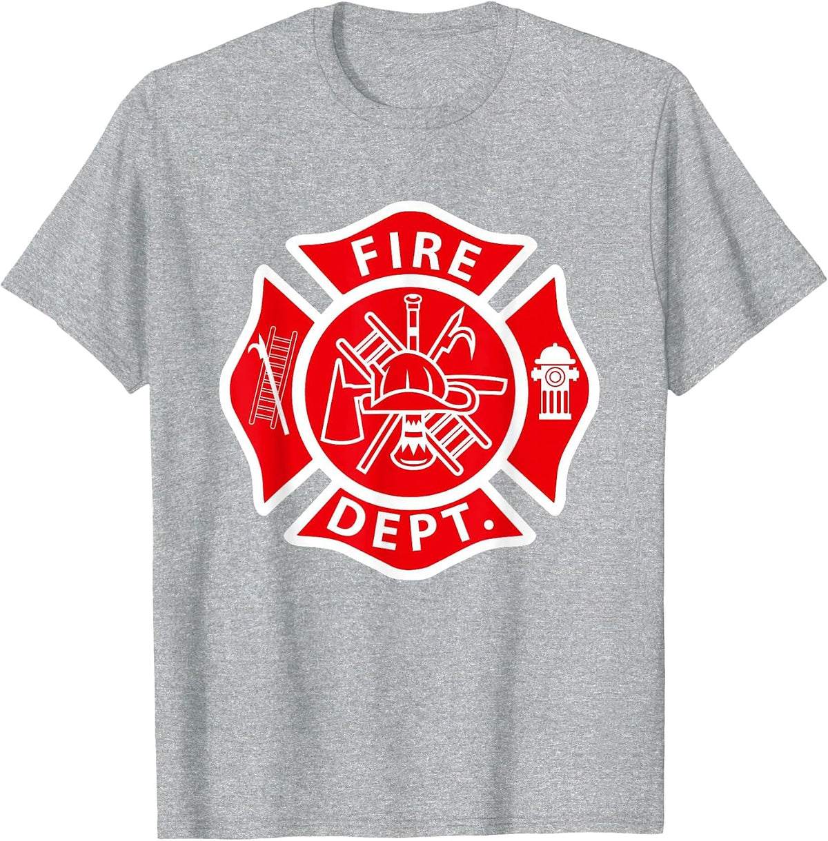 Fire Department Logo Uniform Fireman Symbol Firefighter Gear T-Shirt - Heather Grey