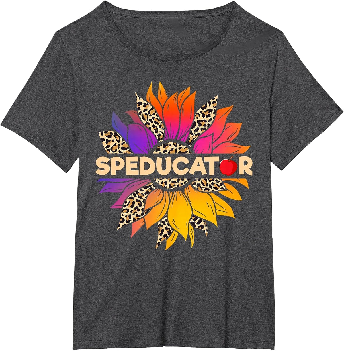 Speducator Special Education Teacher Sunflower Special Ed T-Shirt - Dark Heather Grey
