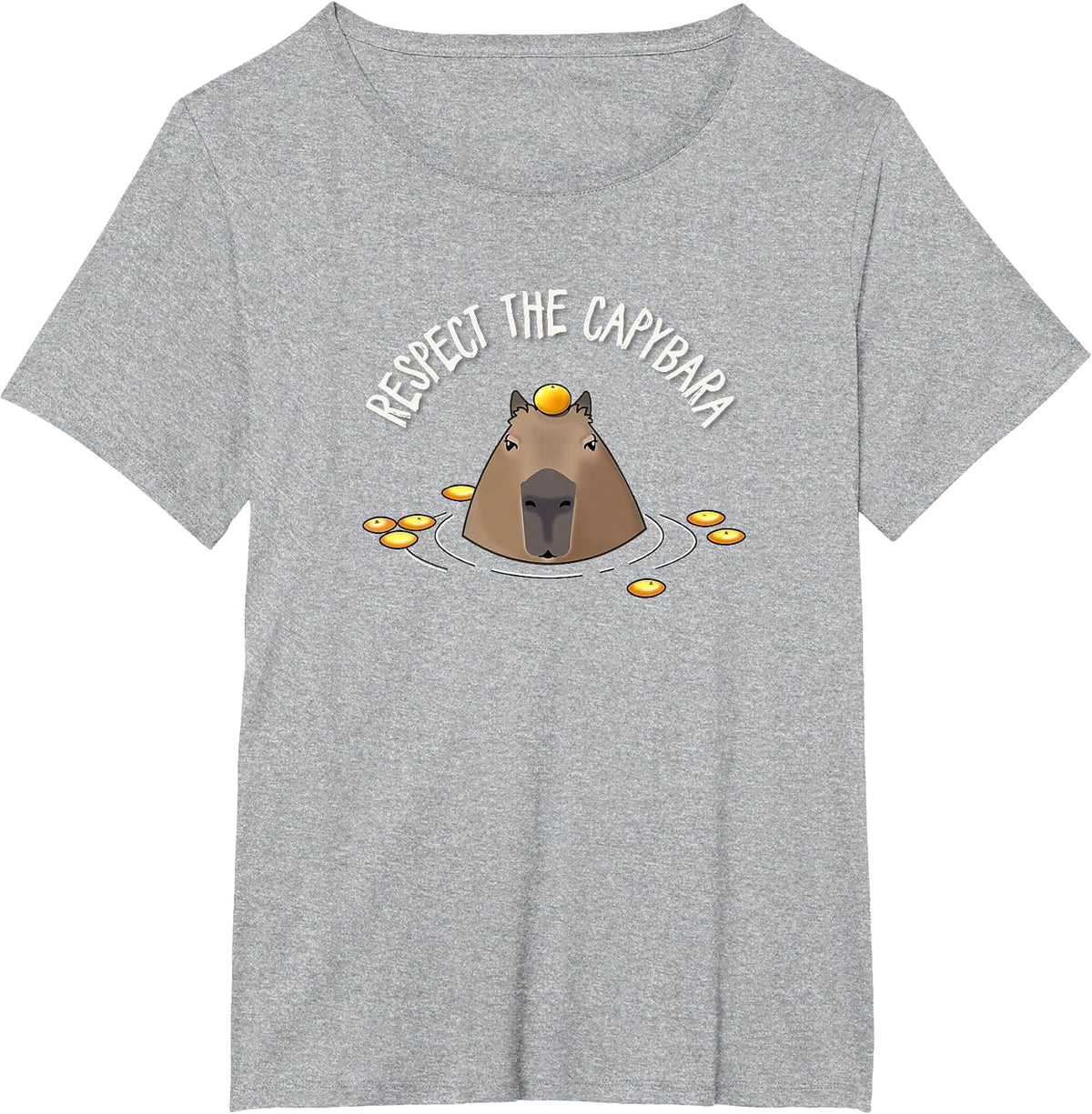 Cute Kids Mens Womens Oranges Meme Lover Respect Capybara T-Shirt - Heather Grey