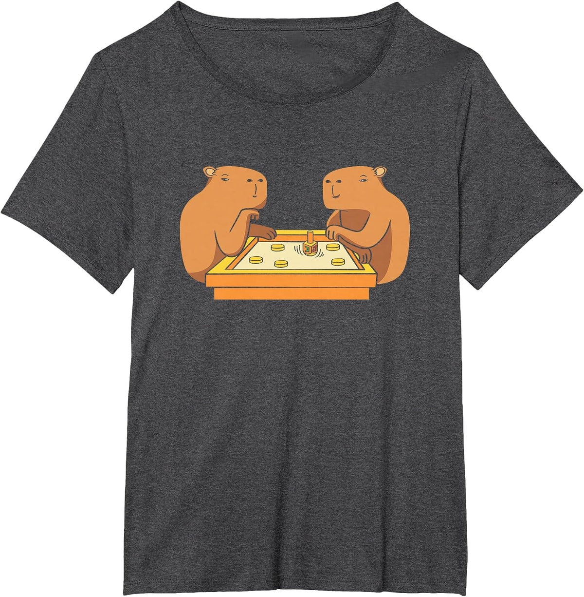 Hannukah Dreidel Game Capybara Hanukkah T-Shirt - Dark Heather Grey