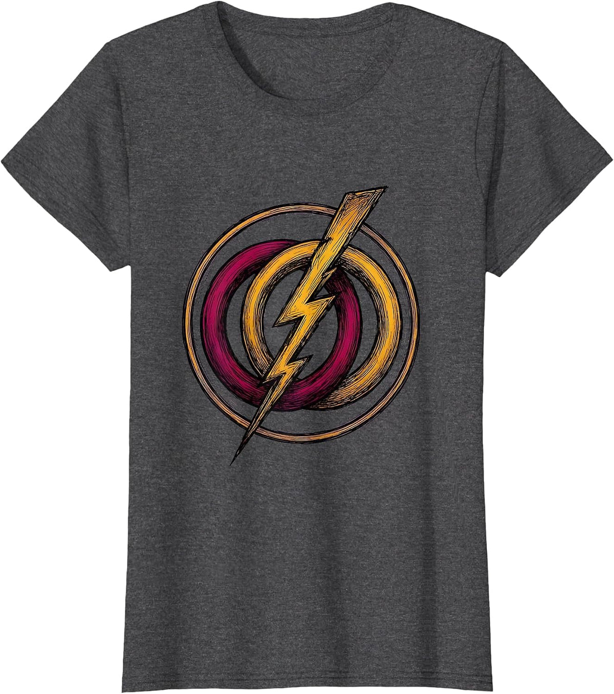 Women's Double Venus Lightning Bolt Lesbian Pride Graphic T-Shirt - Dark Heather Grey