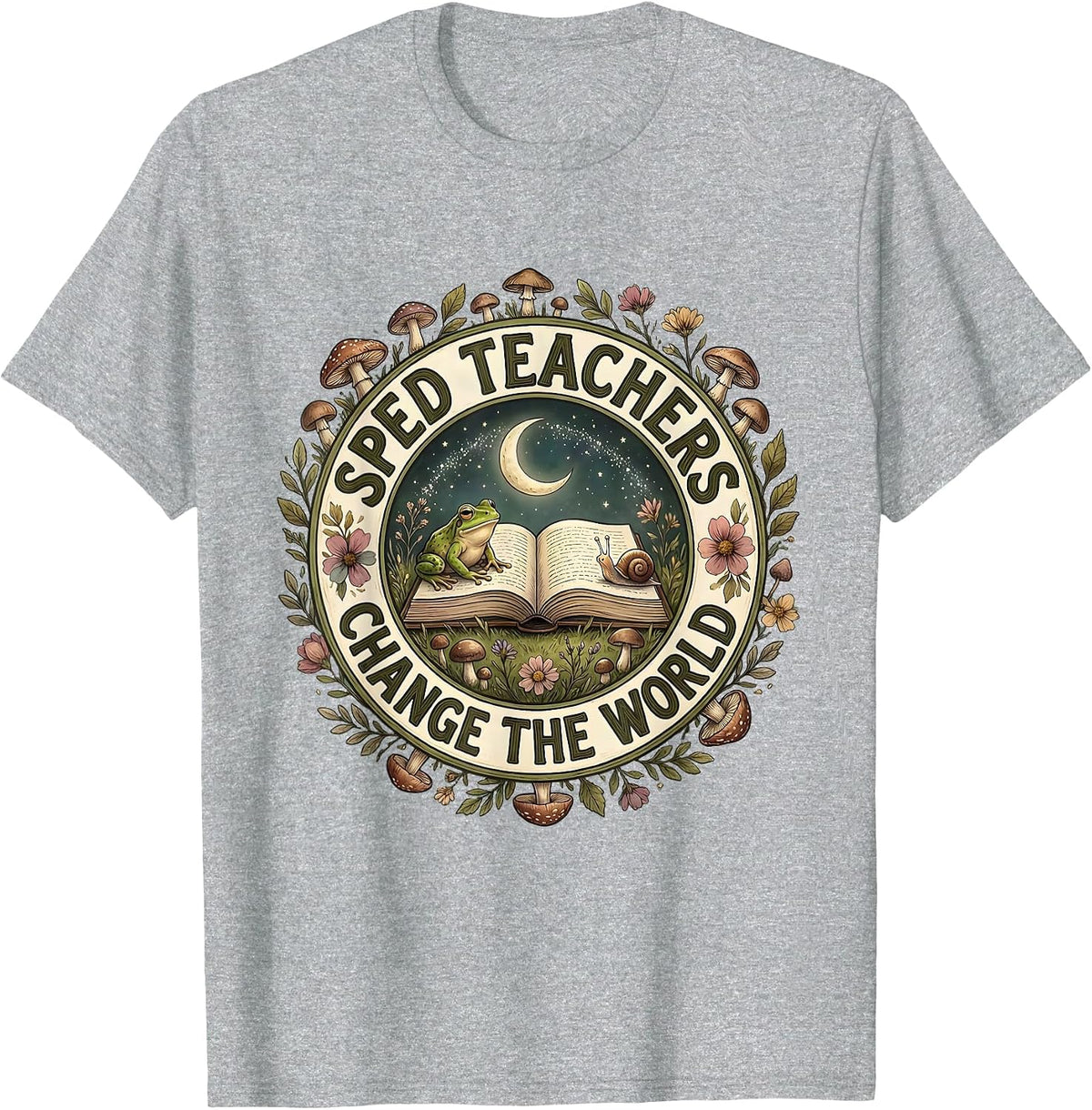 Men's Sped Teachers Change The World Educator Design T-Shirt - Heather Grey