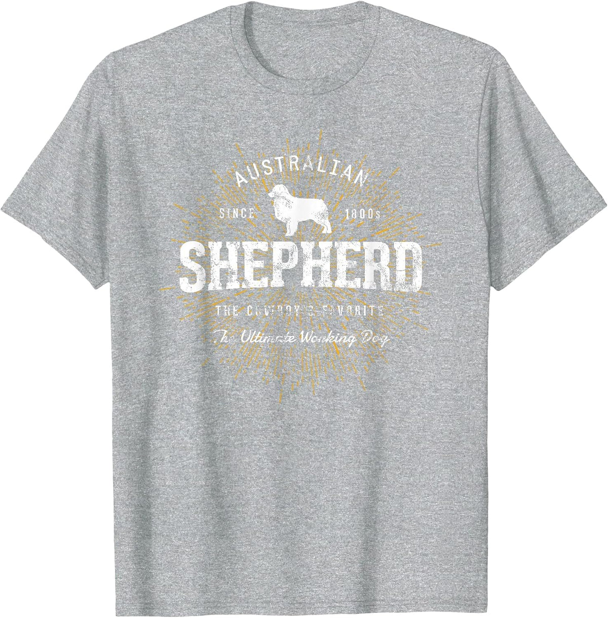 Vintage Style Retro Australian Shepherd T-Shirt - Heather Grey